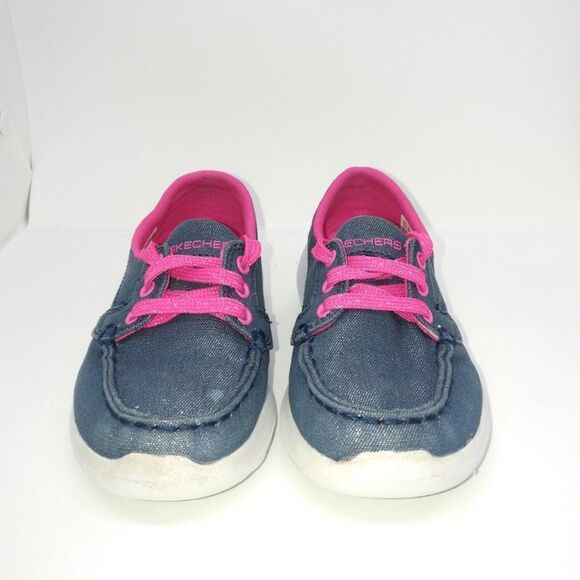 Skechers Go Walk Joy Shore Lights Comfort Shoes Little Kids Size 10.5 Blue, Pink - Picture 6 of 8